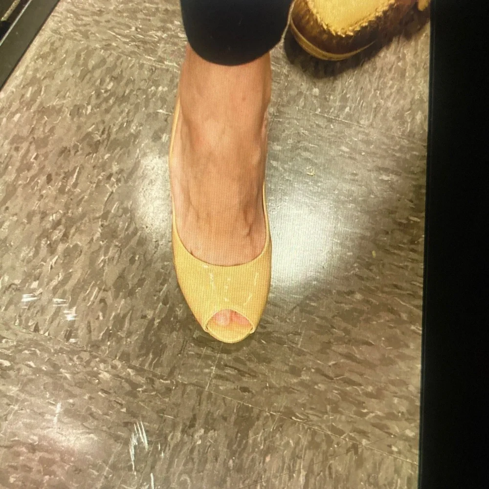 Weitzman cork and leather wedge summer shoes - Picture 2 of 10